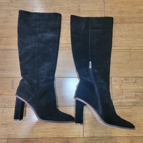 Vince Camuto Shoes - Vince Camuto Women's Phranzie Suede Leather Knee High Riding Boots Size 9M Black